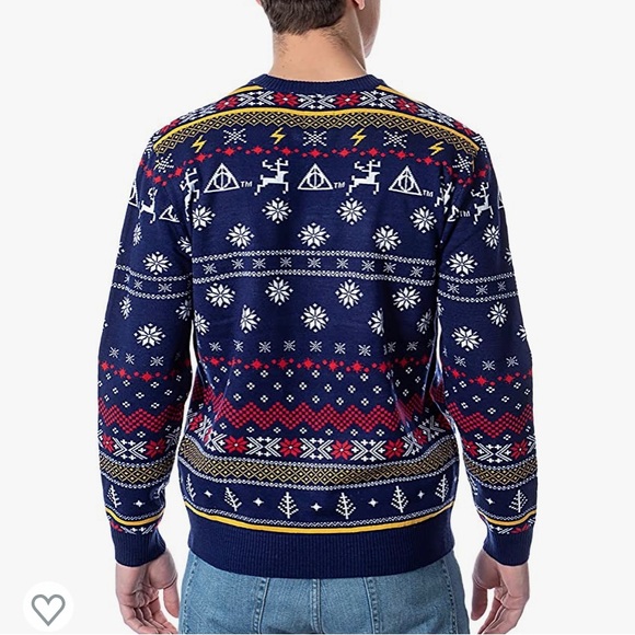 Harry Potter Hogwarts Happy Christmas Ugly Holiday Knit Sweater - Picture 3 of 10